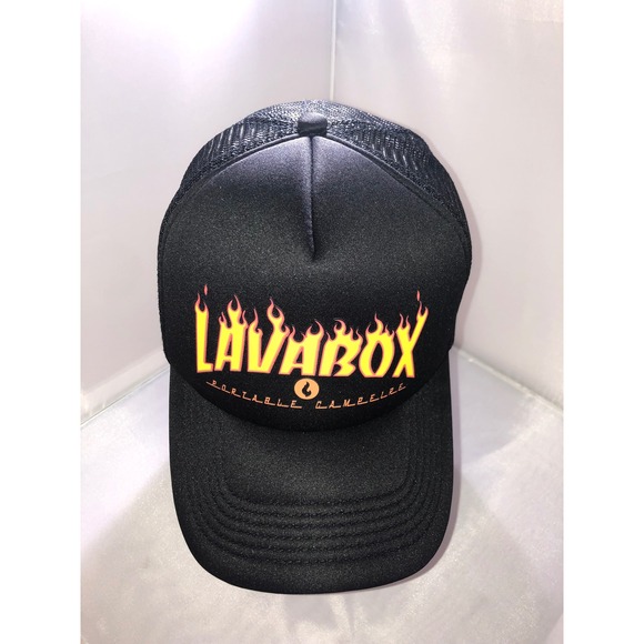 LavaBox Other - LavaBox Portable Campfire Trucker Hat Black Flame Logo Snapback Mesh Cap